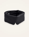 Arvell Mulberry Silk Sleep Mask in Black, angled view
